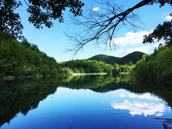 Krajina Národním Parku Plitvice Jezer Nebo Nacionalni Parku Plitvická Jezera — Stock fotografie