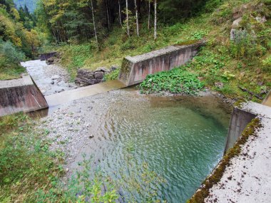 Stein yerleşim ve Obertoggenburg bölgesinde Durrenbach veya Duerenbach alp dere-aziz Gallen Kantonu, Isviçre