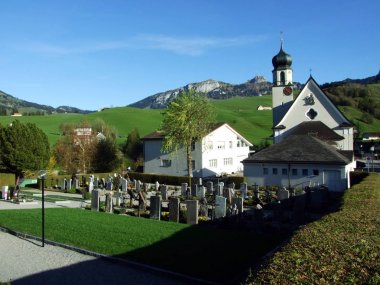 St. Martin veya Kirche St. Martin Katolik kilisesi, Schwende - Appenzell Innerrhoden Kantonu (Ai), İsviçre