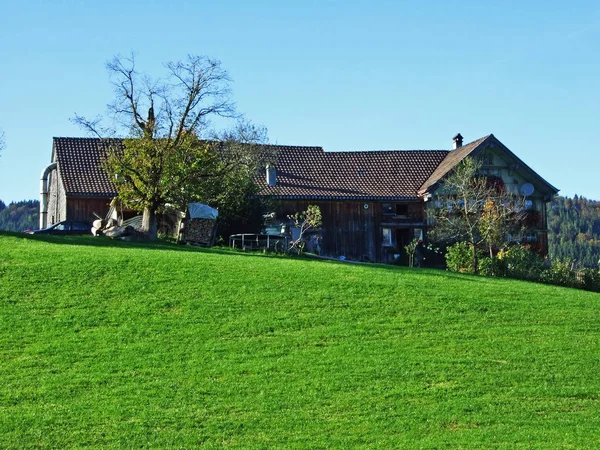 Rural Traditional Architecture Livestock Farms Appenzellerland Region Alpstein Mountain Range — Stock Photo, Image