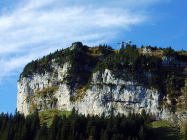 Alpstein sıradağlarında ve Appenzellerland bölgesinde Alp tepesi Ebenalp - Appenzell Innerrhoden Kantonu (Ai), İsviçre