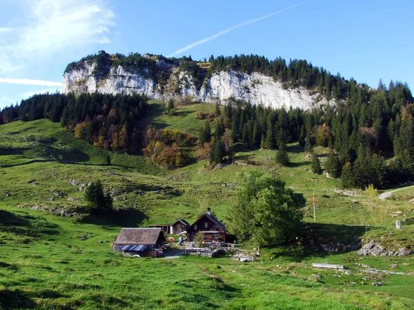 Alpine Hill Ebenalp Cordilheira Alpstein Região Appenzellerland Cantão Appenzell Innerrhoden — Fotografia de Stock