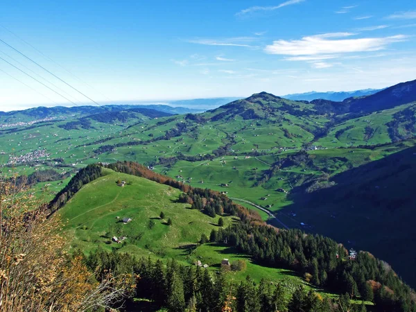 View Ebenalp Hill Alpstein Mountain Range Appenzellerland Region Canton Appenzell — Stock Photo, Image