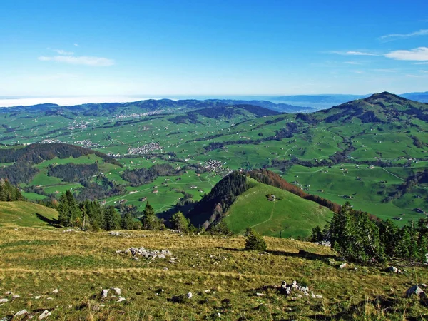 Utsikt Från Ebenalp Kullen Bergskedjan Alpstein Och Regionen Appenzellerland Kantonen — Stockfoto