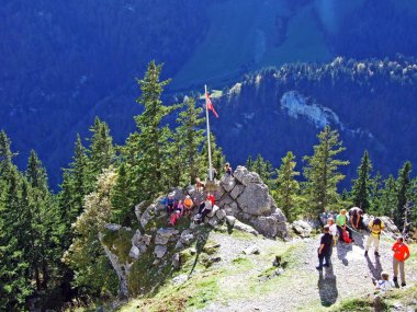 Alpstein ve Appenzellerland bölgesinde dağ masifinin taşları ve kayaları - Appenzell Innerrhoden Kantonu (Ai), İsviçre