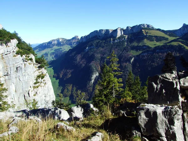 Kamienie Skały Masywu Górskiego Alpstein Regionie Appenzellerland Canton Appenzell Innerrhoden — Zdjęcie stockowe