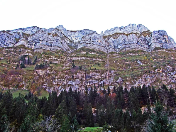 Alpine Landschaft Und Felsige Gipfel Des Alpsteingebirges Kanton Appenzell Innerrhoden — Stockfoto