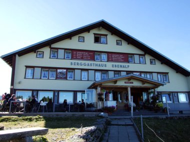 Ebenalp konuk evi, Alpstein sıradağlarında ve Appenzellerland bölgesinde dağ restoranı Ebenalp veya Berggasthaus Ebenalp - Appenzell Innerrhoden Kantonu (Ai), İsviçre