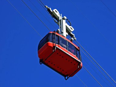 Wasserauen-Ebenalp teleferik veya Die Luftseilbahn Wasserauen-Ebenalp Appenzellerland bölgesinde - Appenzell Innerrhoden Kantonu (Ai), İsviçre
