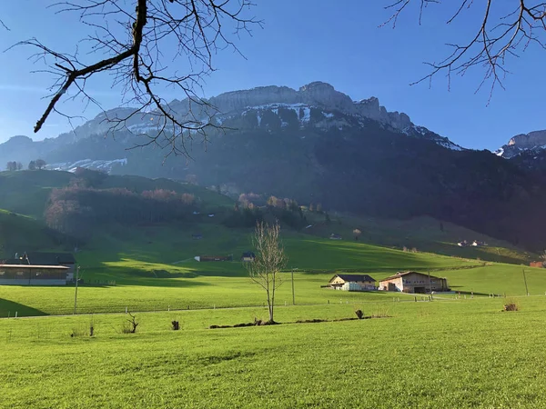 Almen Und Wiesen Apenzellerland Und Dampfschwendebachtal Kanton Appenzell Innerrhoden Schweiz — Stockfoto