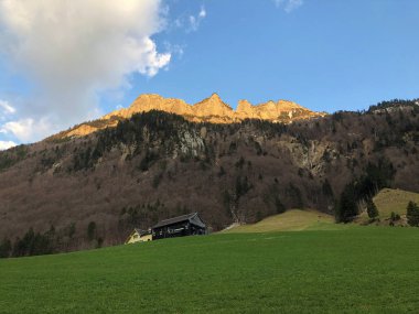 Alpstein sıradağlarında ve Appenzellerland bölgesinde Alp Tepesi Alp Sigel - Appenzell Innerrhoden Kantonu (Ai), İsviçre