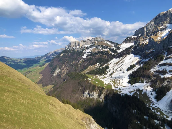 Alpine Hill Alp Sigel Cordilheira Alpstein Região Appenzellerland Cantão Appenzell — Fotografia de Stock