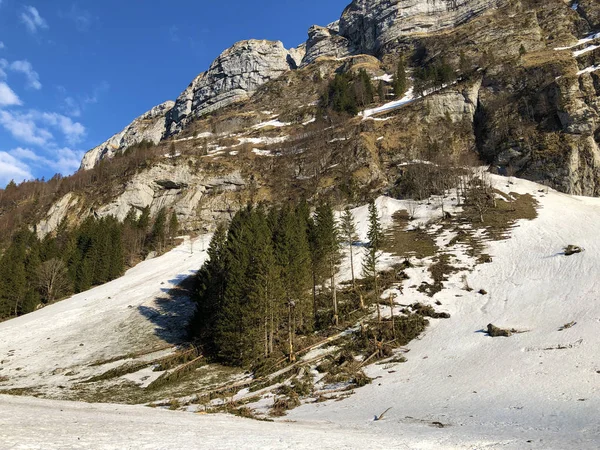 Paisagem Alpina Picos Rochosos Cordilheira Alpstein Cantão Appenzell Innerrhoden Suíça — Fotografia de Stock