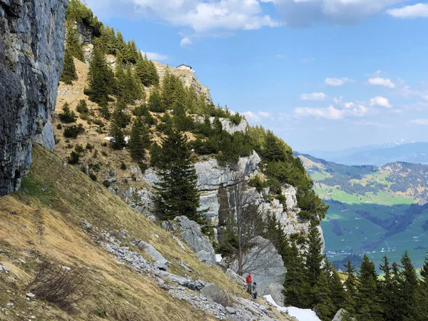 Фюсслер Клифф Фюсслер Фельзен Fueessler Felsen Fuessler Felsen Альпийском Холме — стоковое фото