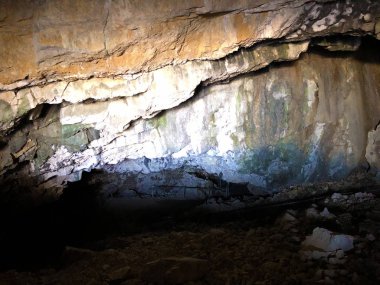 Prehistorik Wildkirchli mağaralar veya ölmek Wildkirchlihoehle (Hohlebare veya Hoehlebaere ve Eesidle) Alpstein dağ ve Appenzellerland bölgesinde - Appenzell Innerrhoden Kton (Ai), İsviçre