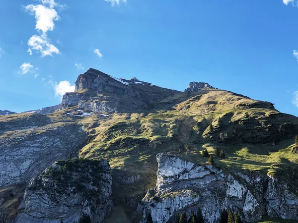 Szczyt Alpejski Schafler Schaefler Górach Alpstein Regionie Appenzellerland Canton Appenzell — Zdjęcie stockowe