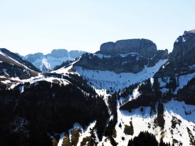 Alpstein sıradağları ve Appenzellerland bölgesinde Alp zirvesi Bogartenfirst - Appenzell Innerrhoden Kantonu (Ai), İsviçre