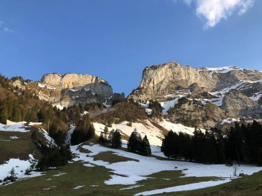 Alp dağları nın ve Appenzellerland bölgesinde Alp zirveleri Bogartenfirst ve Schafberg - Appenzell Innerrhoden Kantonu (Ai), İsviçre
