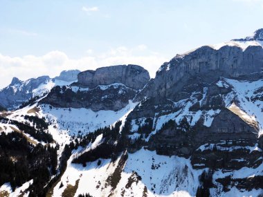 Alp dağları nın ve Appenzellerland bölgesinde Alp zirveleri Bogartenfirst ve Schafberg - Appenzell Innerrhoden Kantonu (Ai), İsviçre