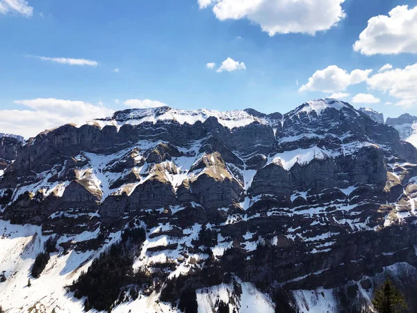 Picos Alpinos Schafberg Marwees Cordillera Alpstein Región Appenzellerland Cantón Appenzell — Foto de Stock