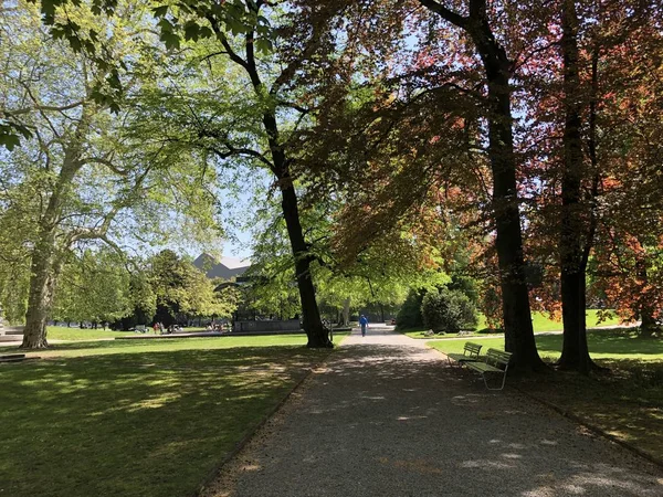 Platzspitz Park Bouřlivé Minulostí Městě Curych Švýcarsko — Stock fotografie