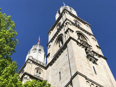 Grossmnster (Grossmuenster veya Grossmunster) - Zürih'in simge seli ve Reform merkezi, İsviçre