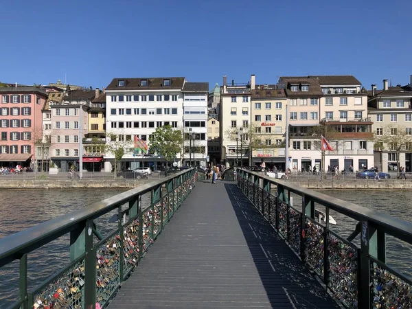 Muehlesteg Muhlesteg Footbridge Die Liebesbrucke Von Zurich Suiza — Foto de Stock