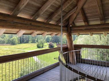 Kreuzlingen'deki Constance Gölü veya Bodensee yakınlarındaki gözetleme kulesi - Thurgau Kantonu, İsviçre