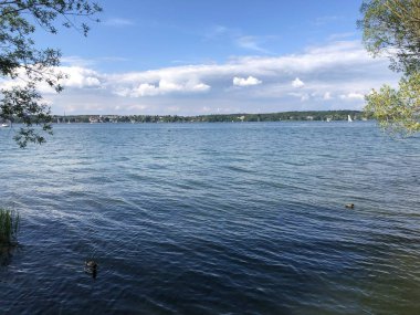 Kreuzlingen'deki Constance Gölü veya Bodensee - Thurgau Kantonu, İsviçre