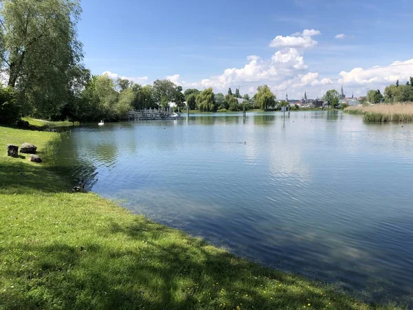 Λίμνη Κωνσταντία Bodensee Κρόιτσλινγκεν Καντόνι Thurgau Ελβετία — Φωτογραφία Αρχείου