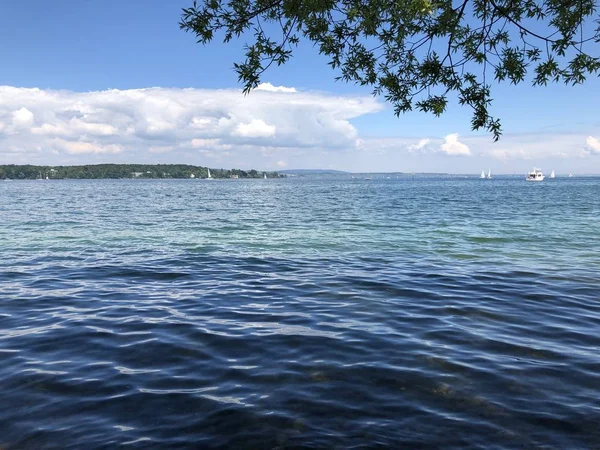 Kreuzlingen'deki Constance Gölü veya Bodensee - Thurgau Kantonu, İsviçre