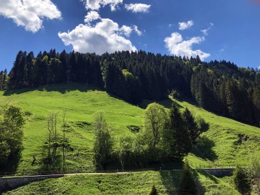 Wagital veya Waegital vadisinde ve Alp gölü Wagitalersee (Waegitalersee), Innerthal - Schwyz Kantonu, İsviçre