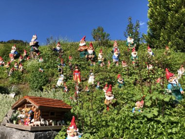 Wagital veya Waegital vadisinde ve alpwagitalersee (Waegitalersee), Innerthal - Schwyz Kantonu, İsviçre tarafından Bahçe cüceler
