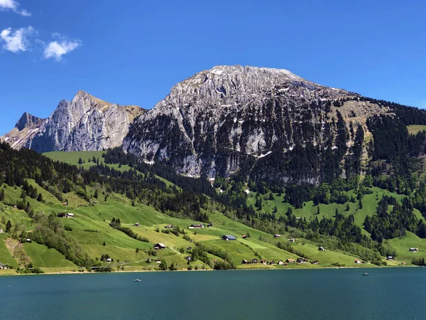 Tierberg Bockmattli Monti Schiberg Sopra Valle Wagital Waegital Lapine Lago — Foto Stock