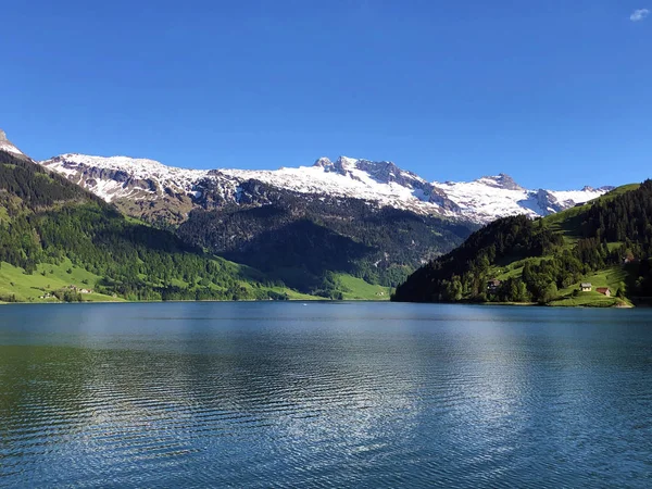 Paisaje Alpino Del Lago Alpino Wagitalersee Waegitalersee Valle Wagital Waegital — Foto de Stock