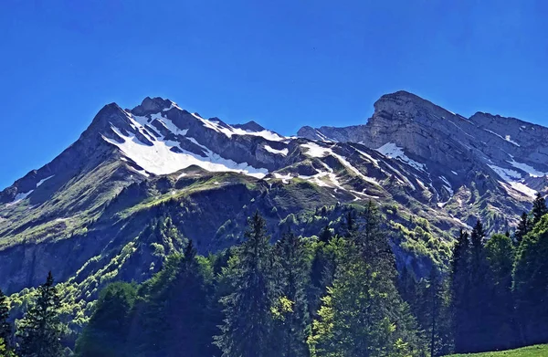 Turner Diethelm Dağları Vadi Wagital Veya Waegital Alp Gölü Wagitalersee — Stok fotoğraf