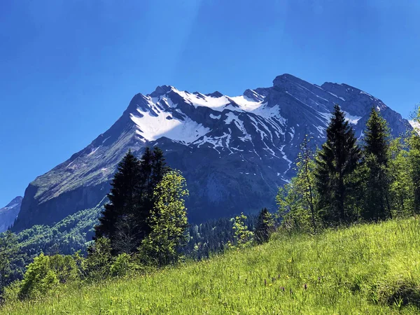 Turner Diethelm Dağları Vadi Wagital Veya Waegital Alp Gölü Wagitalersee — Stok fotoğraf