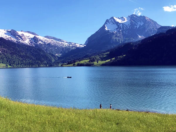 Turner Diethelm Mountains Valley Wagital Waegital Alpine Lake Wagitalersee Waegitalersee — Foto Stock