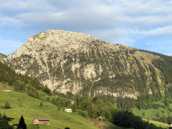 Βουνό Schiberg Πάνω Από Την Κοιλάδα Wagital Waegital Και Την — Φωτογραφία Αρχείου