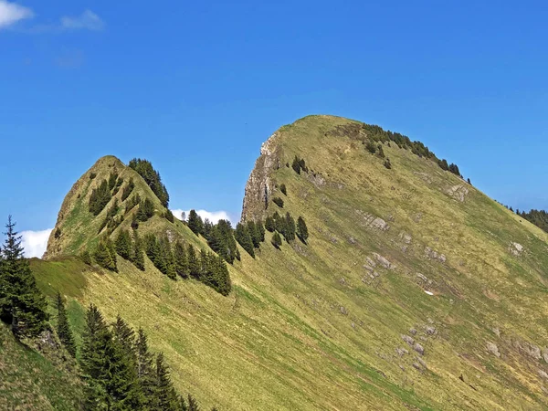 Tierberg Oberhalb Des Talwagital Oder Waegital Und Alpiner Wagitalersee Innerthal — Stockfoto