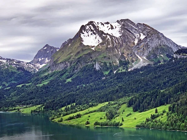 Turner Diethelm Dağları Vadi Wagital Veya Waegital Alp Gölü Wagitalersee — Stok fotoğraf