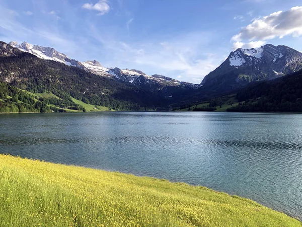 Pemandangan Alpen Wagitalersee Atau Waegitalersee Alpine Lake Lembah Wagital Waegital — Stok Foto