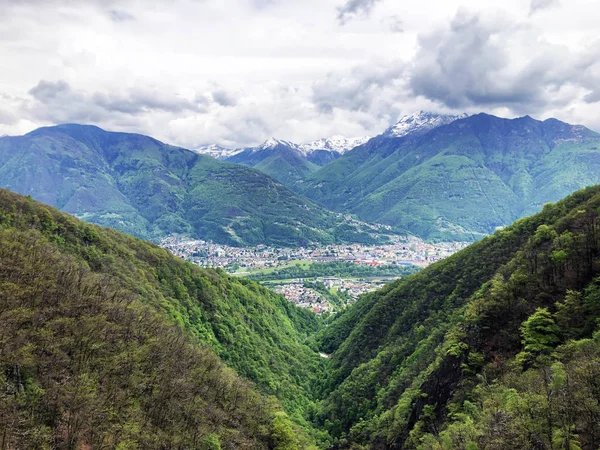 Cañón Del Río Sementina Valle Sementina Monte Carasso Cantón Del — Foto de Stock