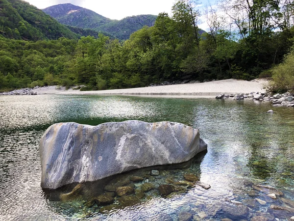 Fiume Maggia Valle Maggia Valle Maggia Fluss Maggia Maggiatal Canton — Foto Stock