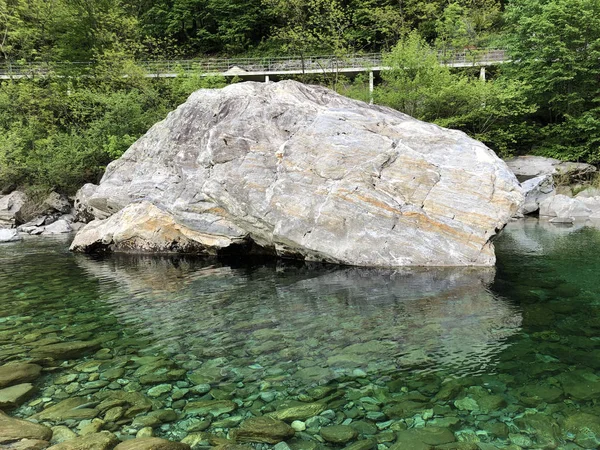 Maggia Rivier Maggia Vallei Valle Maggia Fluss Maggia Maggiatal Kanton — Stockfoto