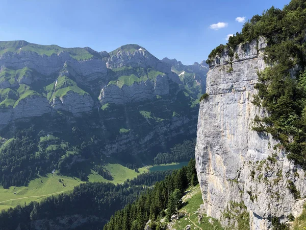 Fueessler Felsen Fuessler Felsen Ebenalp Alpine Hill Regio Appenzellerland Kanton — Stockfoto