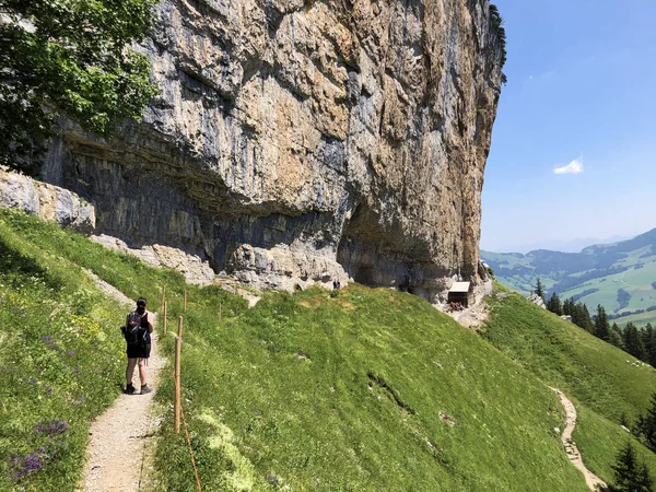 Wandel Wandelpaden Ebenalp Berg Toeristische Regio Appenzellerland Canton Appenzell Innerrhoden — Stockfoto