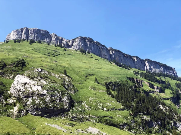 Colina Alpina Ebenalp Cordillera Alpstein Región Appenzellerland Cantón Appenzell Innerrhoden —  Fotos de Stock