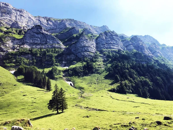 Alpstein Sıradağlarında Appenzellerland Bölgesinde Alp Zirvesi Schafberg Appenzell Innerrhoden Kantonu — Stok fotoğraf