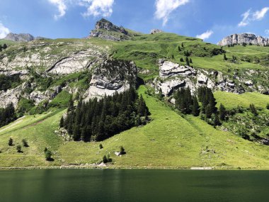 Alp dağları alpstein ve Appenzellerland bölgesinde Schafler veya Schaefler ve Ebenalp zirveleri - Appenzell Innerrhoden Kantonu (Ai), İsviçre